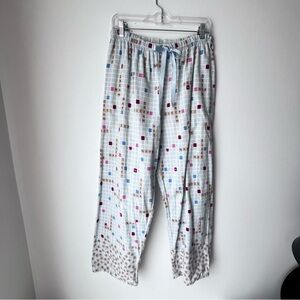 Character 100% Cotton Flannel Pajama Pant Scrabble Print Sz L